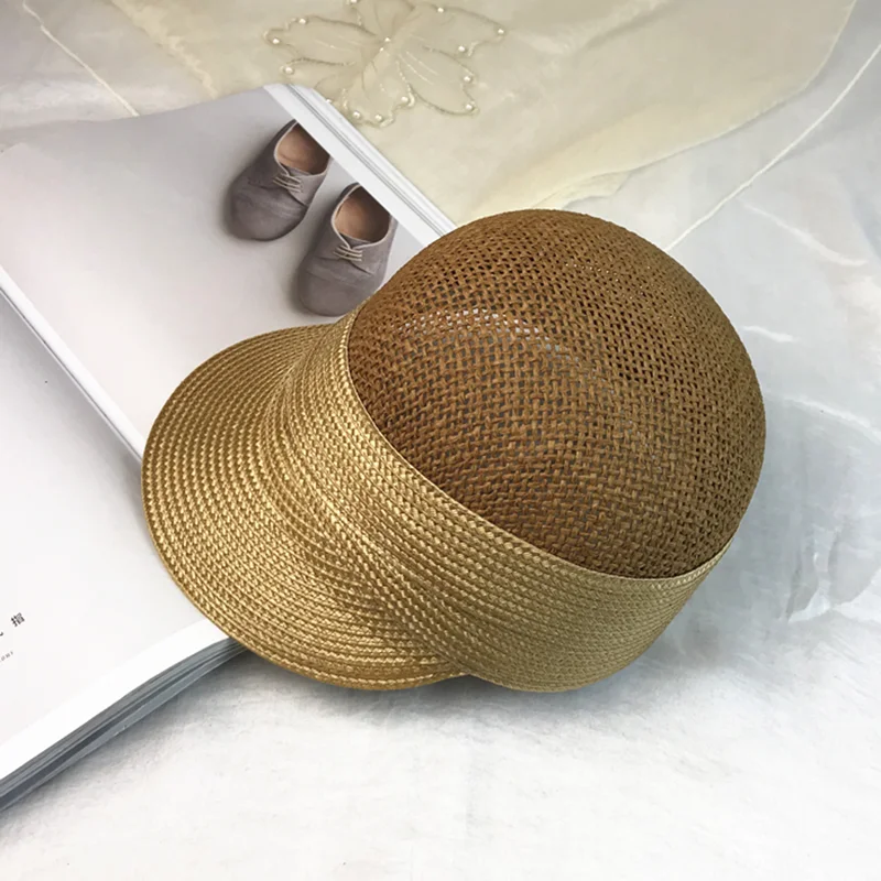 2021 New Summer Women Equestrian Derby Hats Outdoors Ladies Visor Sun Hats Large Brim Straw Hat with Bow Summer Hat Beach Cap