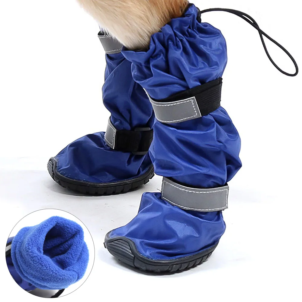 Medium Large Dog Shoes Waterproof Outdoor Winter Boots For Dog Booties Warm Long Non Slip Rain Shoes For Dog Zapatos Para Perro