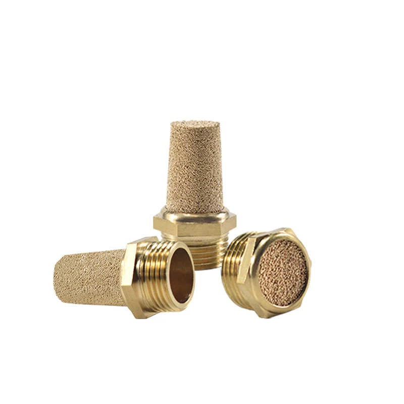 

5PCS Pneumatic Brass Exhaust Muffler Silencer OD Of M5 1/8 1/4 3/8 1/2 G1 BSP Connector Male Thread For Air Noise Brass BSL M5