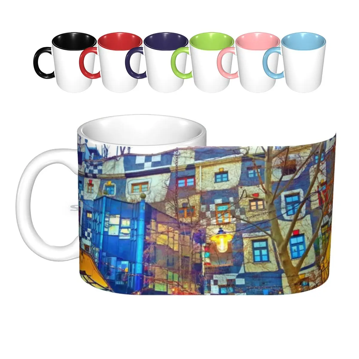 Hundertwasser Museum. Vienna. Austria Ceramic Mugs Coffee Cups Milk Tea Mug Hundertwasser Museum Vienna Austria Viena Wien