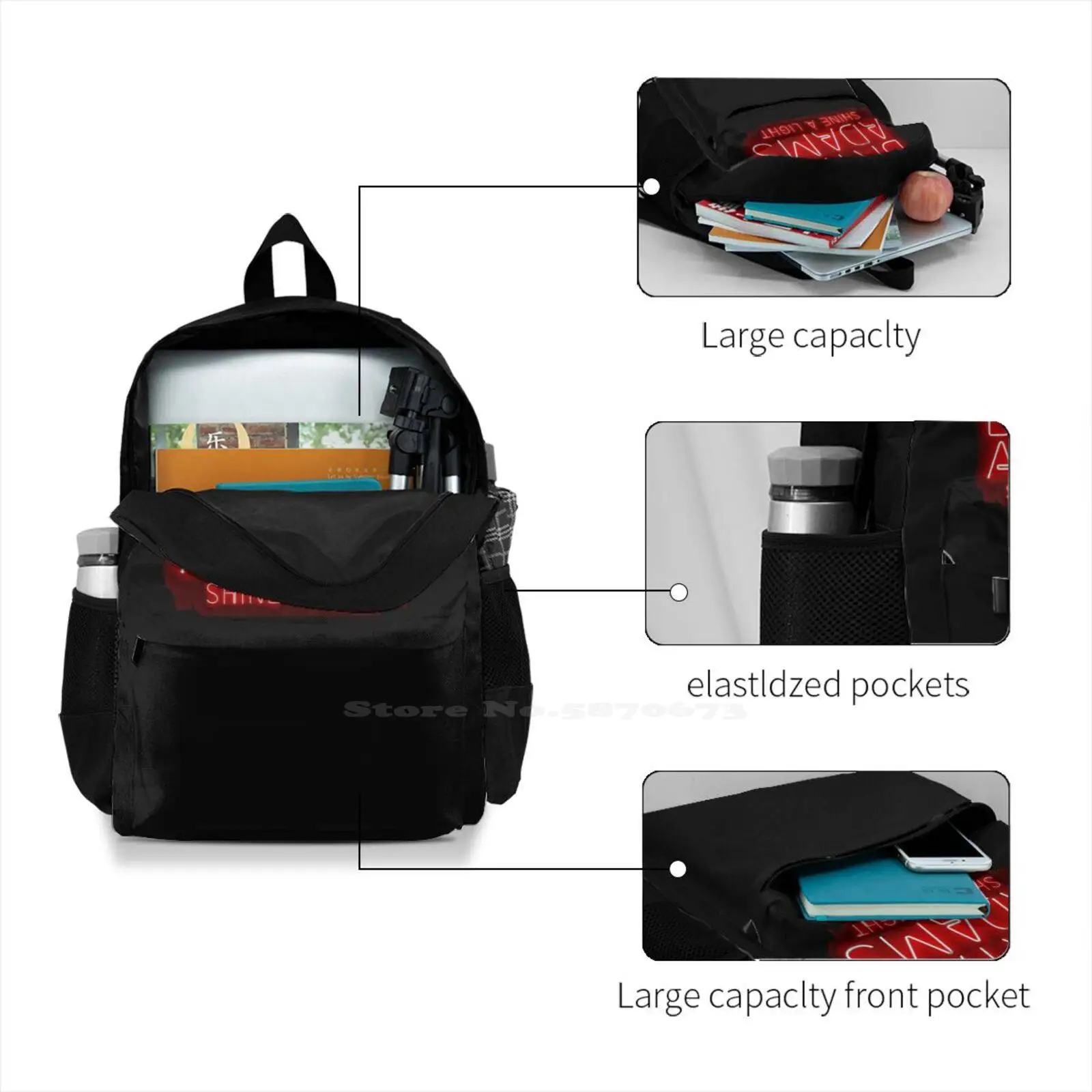 Shine A Light Bryan Tour 2019 Globaltv Adams Bag Backpack For Men Women Girls Teenage Black Shine A Light Bryan Tour 2019