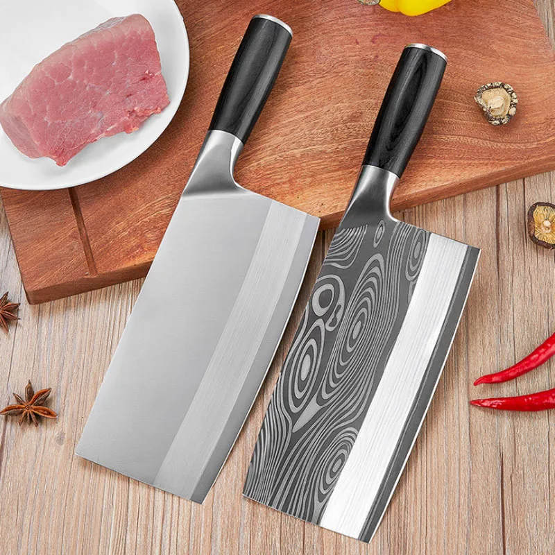 

Kitchen knife 4CR13 Stainless Steel Meat Slicing Chopping Knife Razor Sharp Cleaver Kitchen Knife Wood Handle Chinese Chef Knife