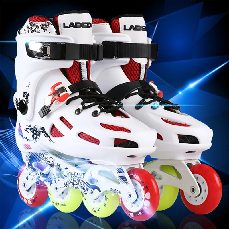 LABEDA X6 inline skates patines FSK slalom roller schoenen voor scholieren sport sneaker wit zwart gouden Europese 35 te 45