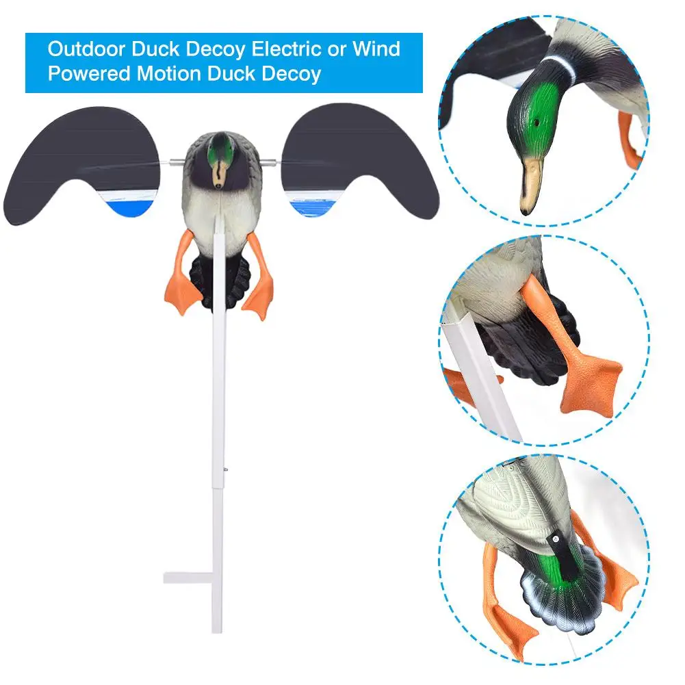 Duck Decoy Hunting Bait Hunting Bait Outdoor Duck Decoy Electric Or Wind Powered Motion Duck Decoy For Garden Backyard