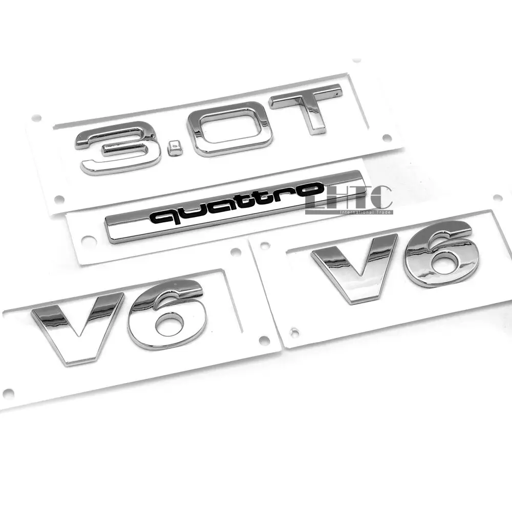 

OEM 3.0T V6 Quattro Side Wing Rear Badge Emblem Set For AUDI A6 Q7 VW Touareg 3.0T