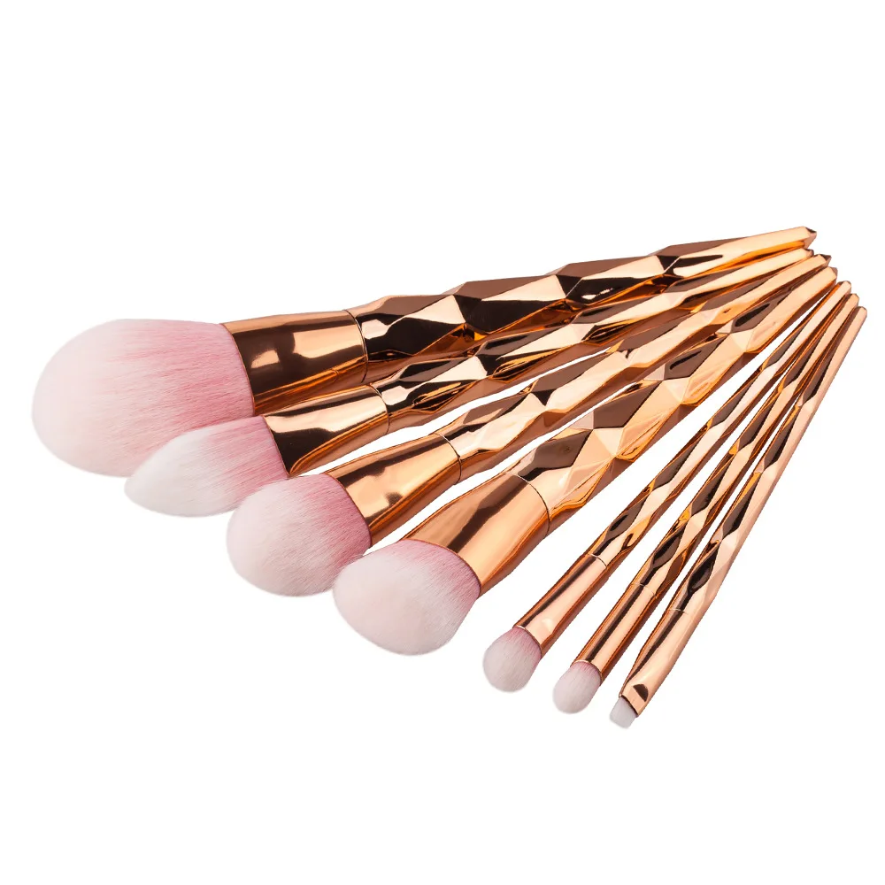 7 sztuk kolor zestaw pędzli do makijażu diamentowy pędzel do makijażu pędzel do podkładu makijaż przybory kosmetyczne Bronzer Brush Highlighter Brush