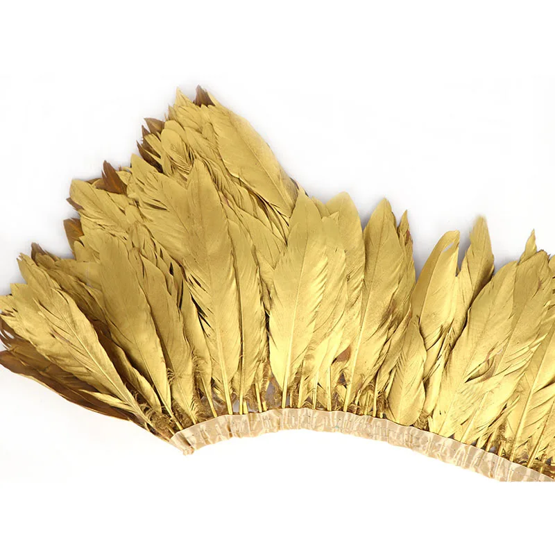 Beautiful Gold Goose Feathers Trim 15-20cm/6-8inch Feathers for Crafts Clothing Diy Wedding Sewing Craft Plumas De Faisan