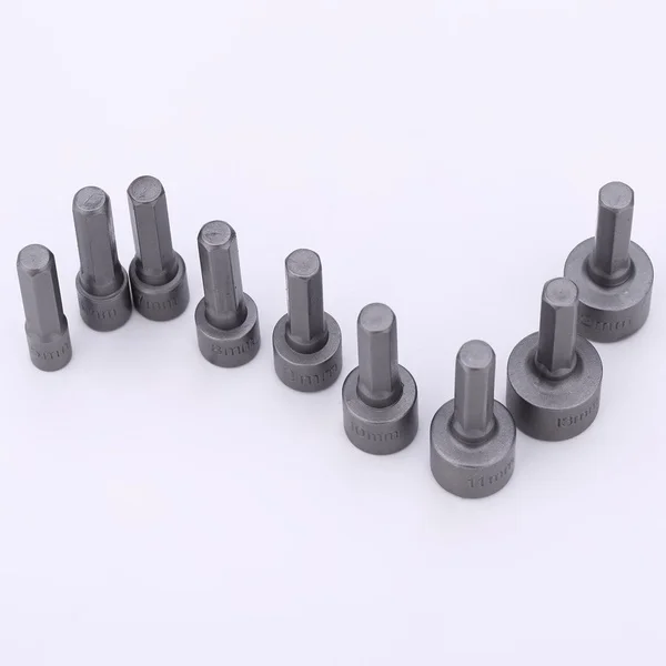 9pcs/set 5mm-13mm Hex Socket Sleeve Nozzles Nut Driver Set for Power Drills Impact Drivers Power  Screwdriver Handle Tools