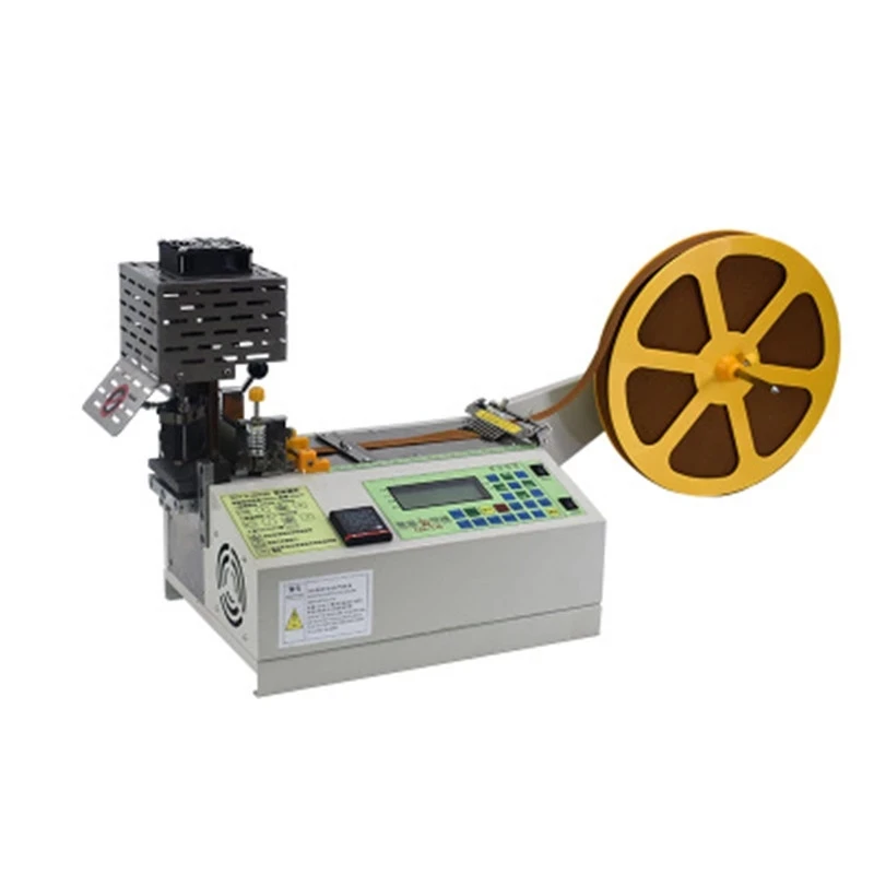 

988T computer automatic hot and cold Cloth belt cutting machine, magic adhesive tape zipper webbing machine elastic belt cutting