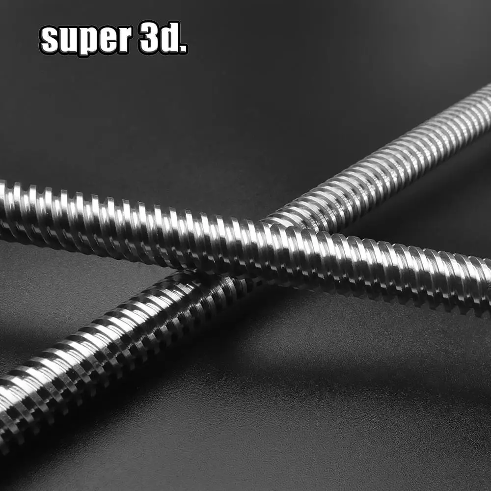 T8 Lead 8mm Lead Screw Rod Pitch 2mm Diameter 8mm 150 200 300 400 500 600mm Threaded Rods with Brass Nut for 3D Printer cnc