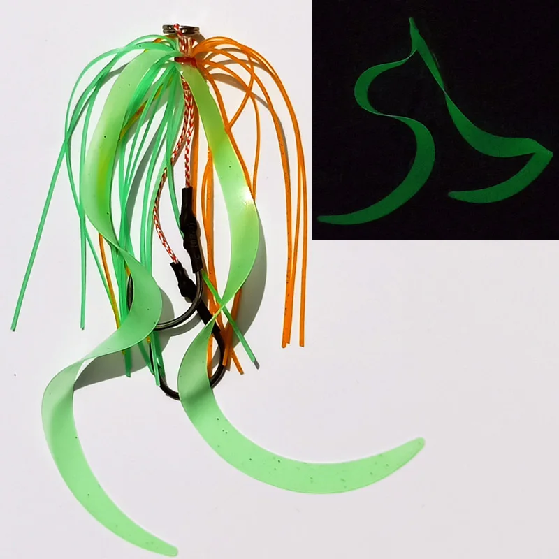 10pcs Kabura Snapper Silicone Skirt Assist hook jigging hook sea fishing hook Jig head fishing hook super strong