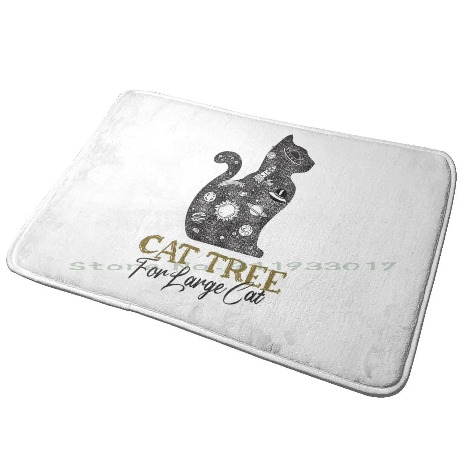 Cat Tree For Large Cat Sticker Entrance Door Mat Bath Mat Rug Mid Century Modern Midcentury Modern Modernist Atomic Age Atomic