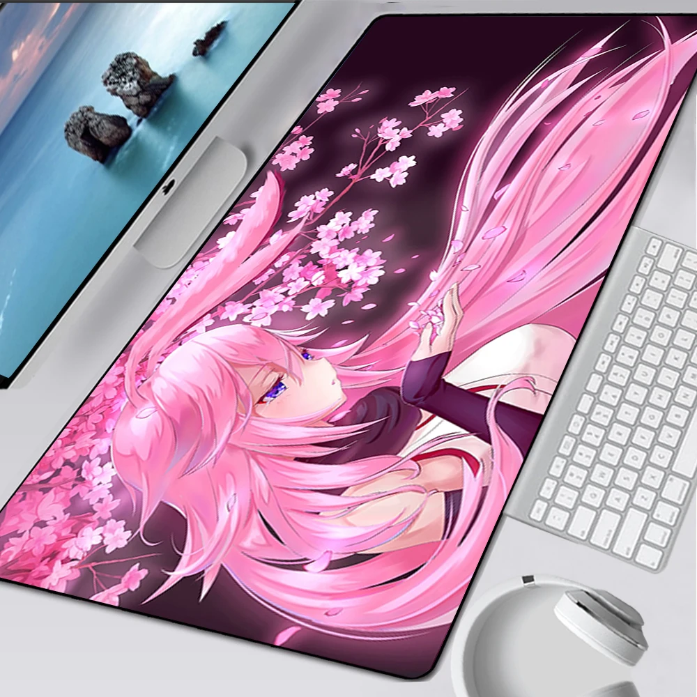 

Large Gaming Mouse Pad Computer Mousepad Gamer Mouse Mat Anime Pink Flower Hair Girl Yae Sakura Mausepad Keyboard Mat Desk Pad