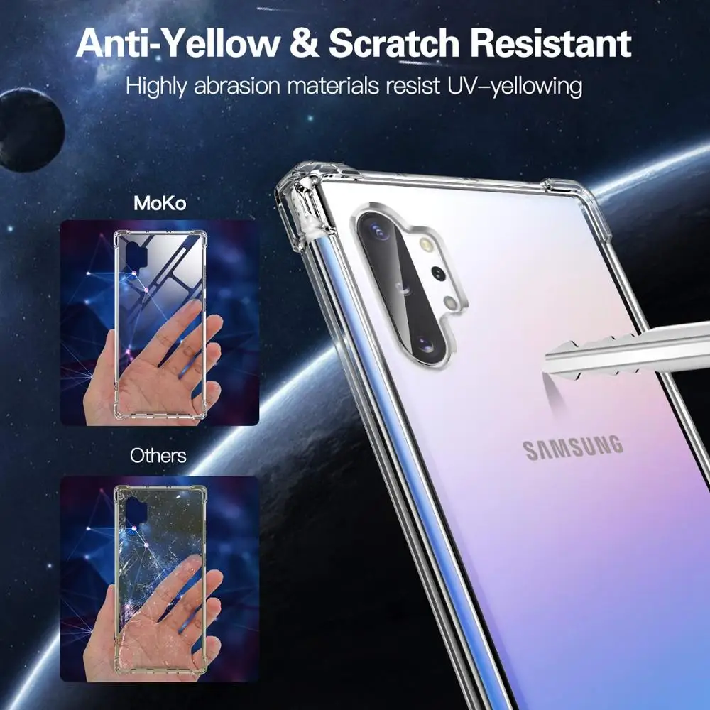 Crystal Silicone Case For Samsung Galaxy Note 10 Plus Reinforced Corners TPU Bumper For Samsung Galaxy Note 10+ 5G on Note 9 8