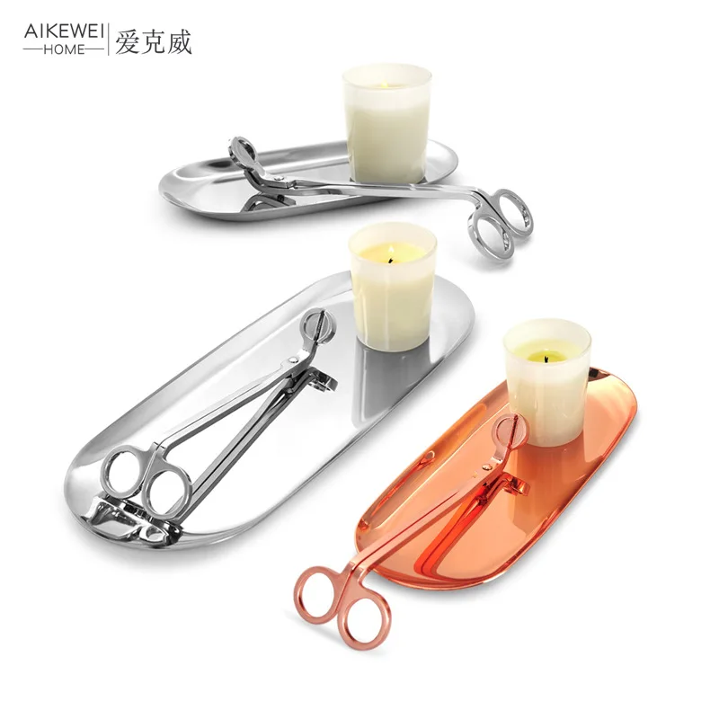 4pcs/set Candle Snuffer Trimmer Hook Tray Dipper Candle scissors Accessory Stainless Steel Extinguisher Flame Home Decoration