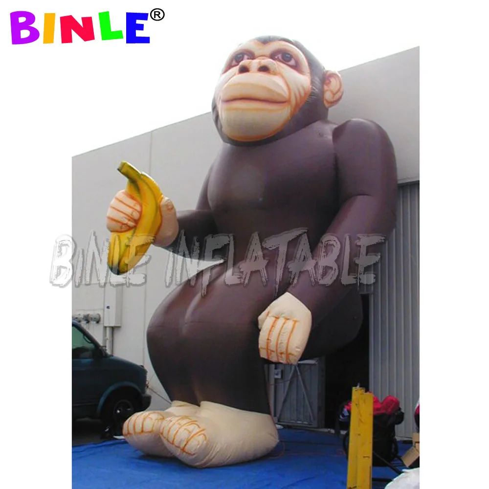 Outdoor parade activities Cute inflatable monkey with bananas inflatable gorilla mascot character cartoon