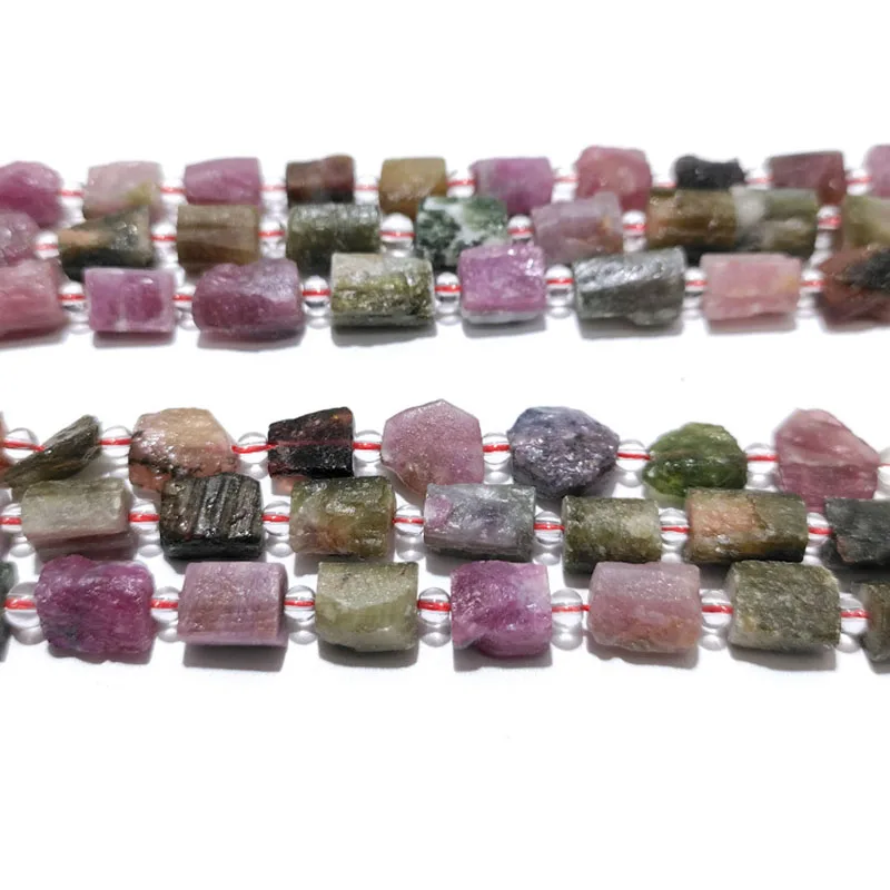 ZHEN-D Natural Charming Stones Colorful Tourmalines Cylindrical shape DIY for Gemstone Necklace Bracelet Wonderful Precious Gift