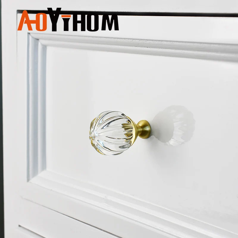 AOYIHOM Nordic Fashion Style Acrylic Drawer And Wardrobe Door Knob Shoe Cupboards Furniture Handle Kitchen Storage Cabinet Pulls