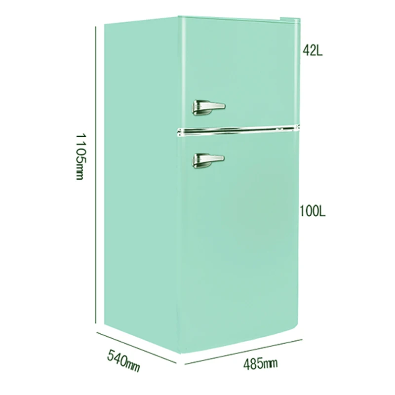 BCD-142UM Double Door Refrigerator Small Household 142L Large Capacity Retro Small Refrigerator Quick Freezing/Refrigeration