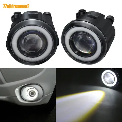 Buildreamen2-luz antiniebla delantera para coche, lámpara LED antiniebla de ojo de Ángel DRL de 12V para Infiniti G G25 G37 Q Q60 Q70 QX QX70 QX56 QX50 QX80, 2 unidades
