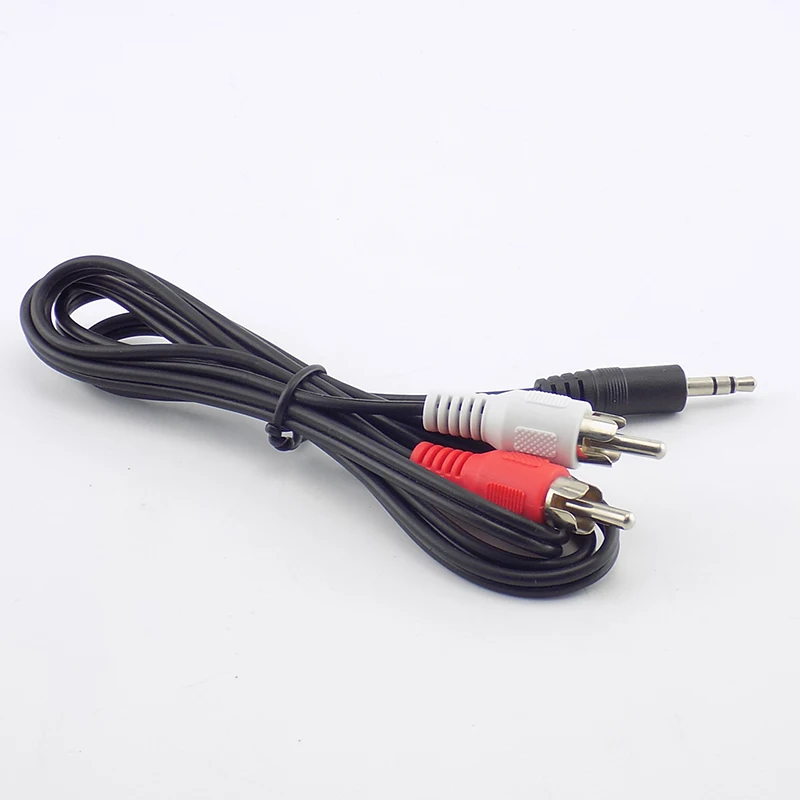 1M 3.5mm Male Stereo To 2 RCA Connector Audio Speaker AV Adapter Cables For Laptop TV DVD MP3/MP4 Extension Cord Conversion Line