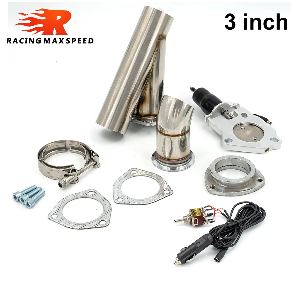 2.5, 3 Inch 63mm 76mm Dual Electric Exhaust Muffler Valve Cutout System Dump Exhaust Cutout Bypass Valve DKYS