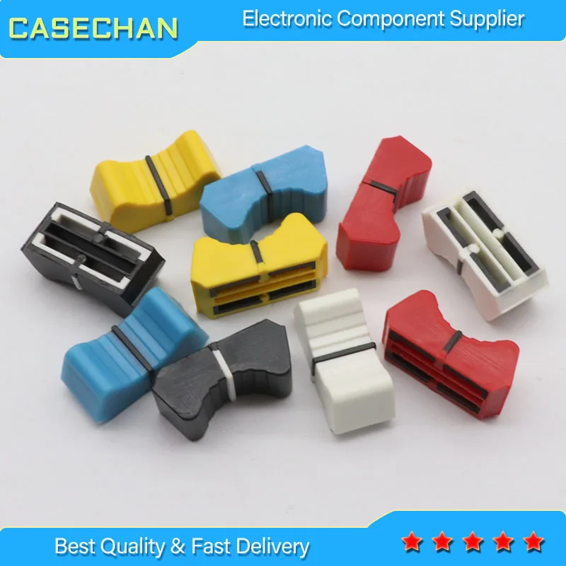 6pcs T-Slot Straight Slot Potentiometer Knob Cap Push Button / For Yamaha Allen & Heath Soundcraft Mixer Fader Cap