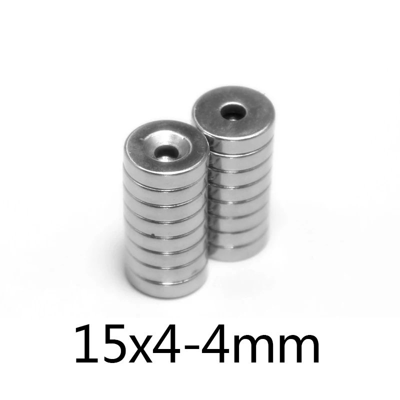 N35 15x4-4mm Neodymium magnetic perforated circular rare earth Magnet NdFeB  Powerful ring hole Magnets 15*4-4mm