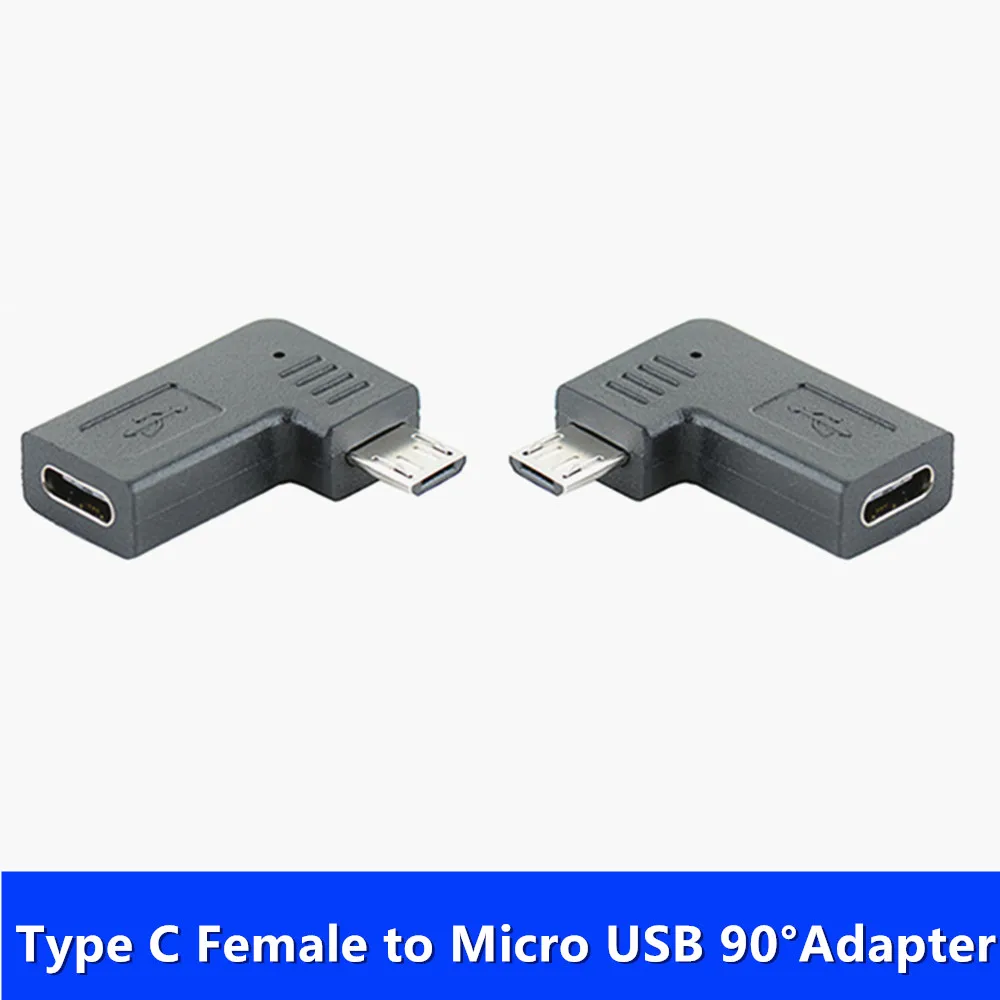 

USB ADAPTER Micro USB 90 Degree Male to USB C Female Type C to V8 Right Angled Adaptor