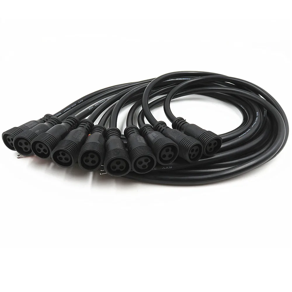 female connector 3 Core BLACK Waterproof;18AWG 50cm long ;female only;13.5mm/18.5mm/xconnect