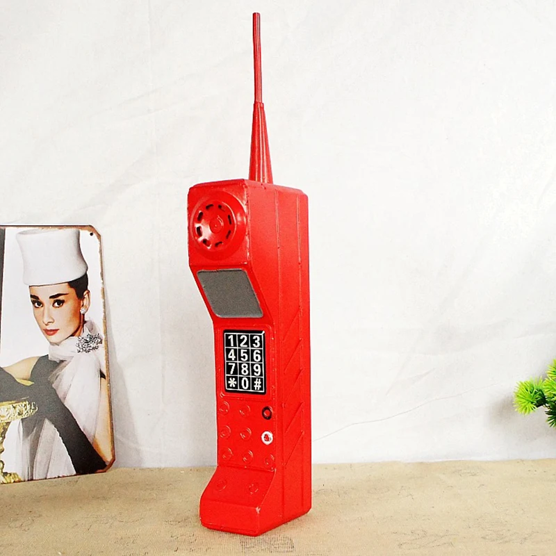 30cm Retro Cellular Phone Model Simulation 1970s Old European Style Mobile Phone Movie Photographic Props Stylized Ornaments