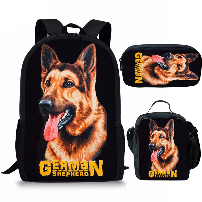 2025 conjunto de mochilas escolares para niños y niñas, Mochila escolar con estampado de pastor alemán/Golden Retriever/Cug, Mochila Infantil para niños