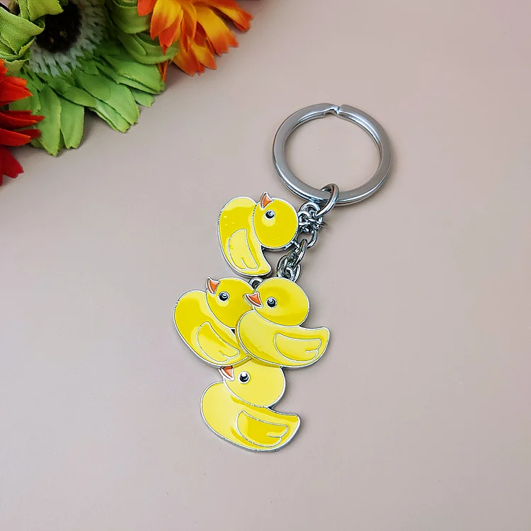 Original Key Ring Keychain Fashion All-Match Yellow Duck Bird Fresh Young String Cute Lovely Gift Special Characteristic K0048