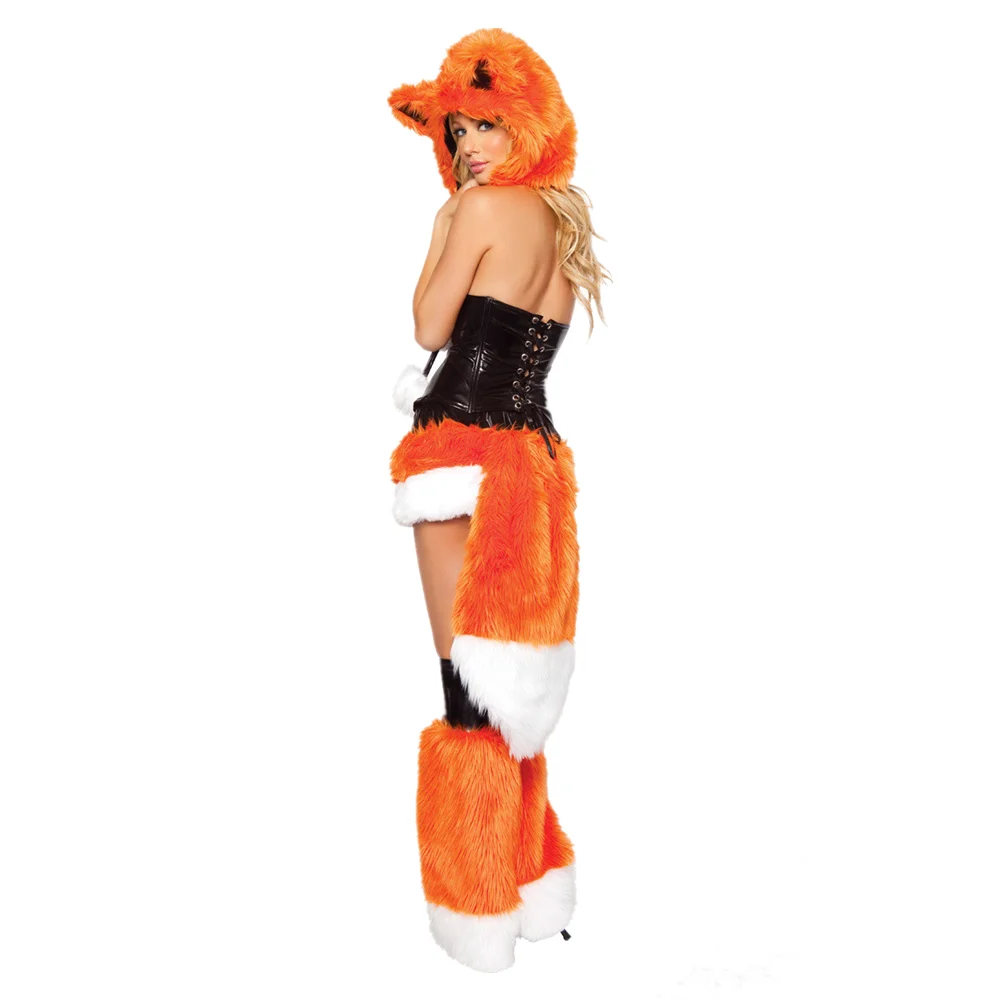 Costumes de cosplay d'animaux à fourrure pour femmes adultes, renard sexy, tenue de fête d'Halloween et de carnaval, habillage