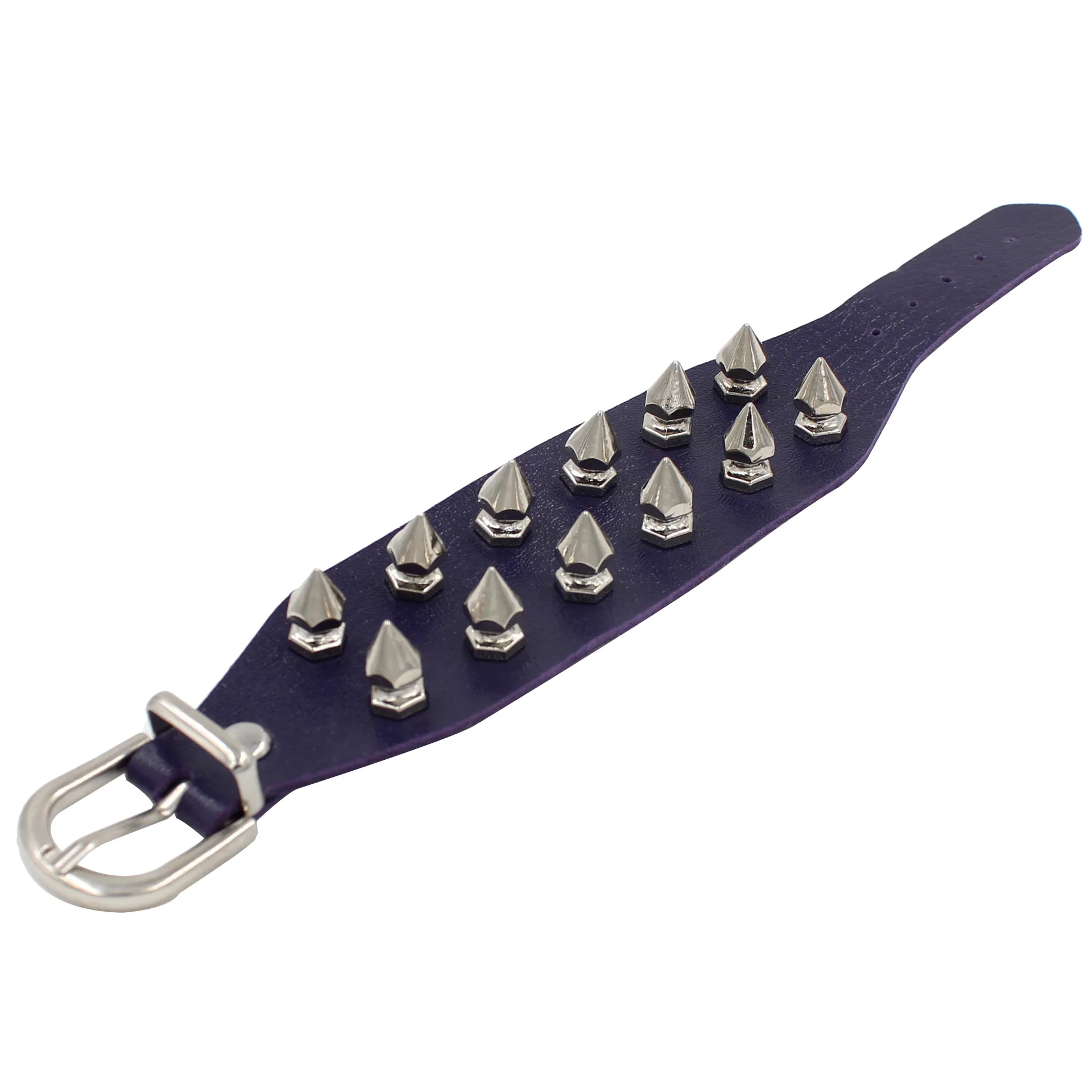 Pulsera de cuero con tachuelas para hombre y mujer, brazalete ancho estilo Punk gótico, Rock, Cuspidal, varios colores, joyería Unisex