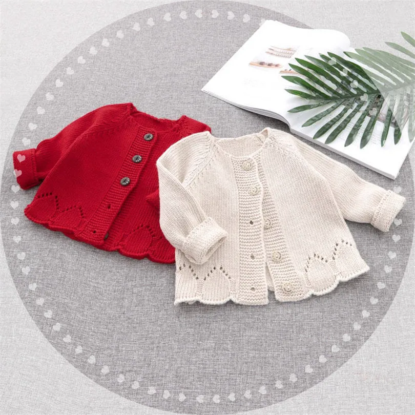 Baby Girls Sweater Spring Toddler Girls Cardigan Coat Jacket Cotton Knitting Baby Cardigan Girl Coat Infant Baby Toddler Sweater