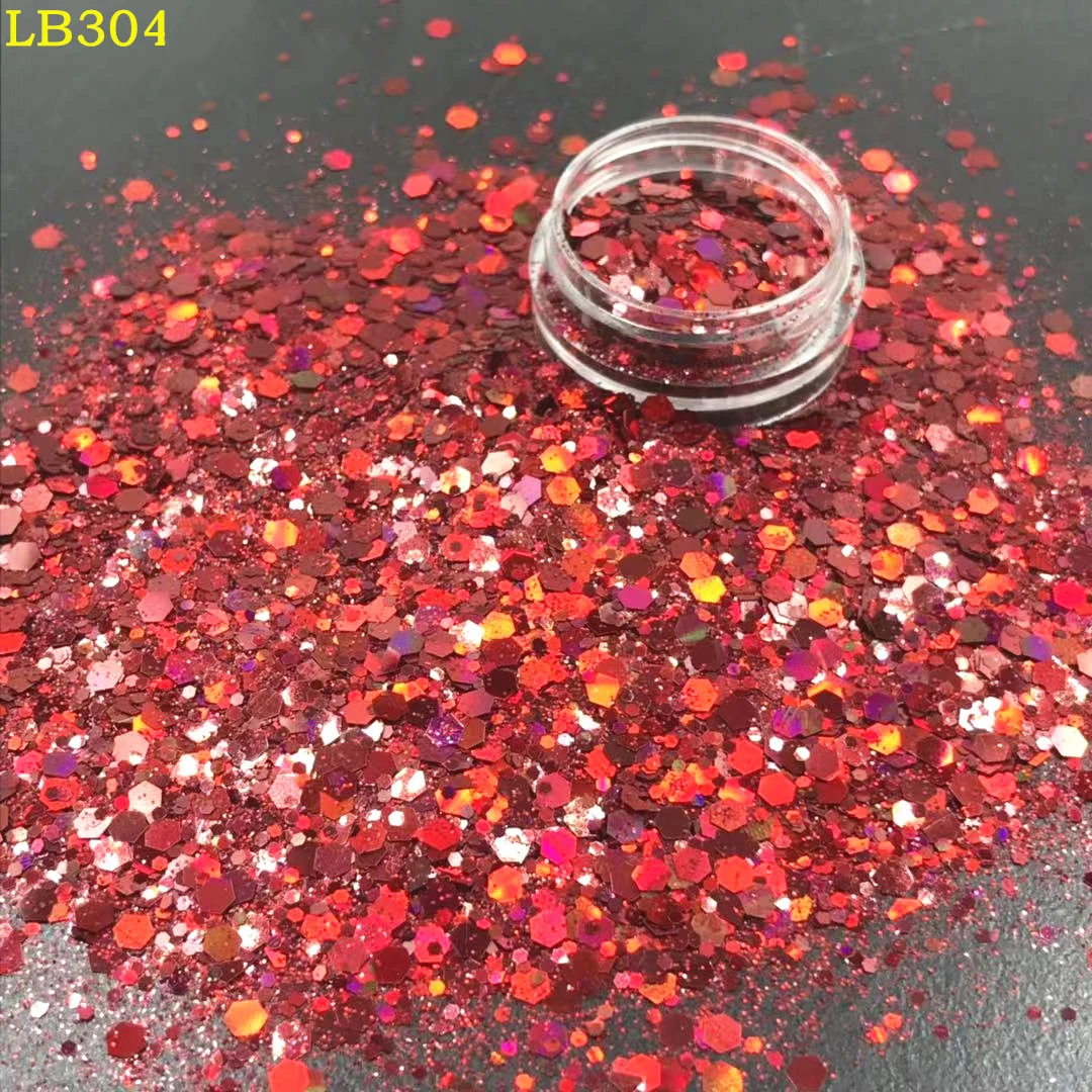 1kg 1000g 24 Color Sparkly Flower Pink Glitter Powder Bulk Mixed Size Epoxy Resin Chunky Holographic Nail Art Glitter Sequins