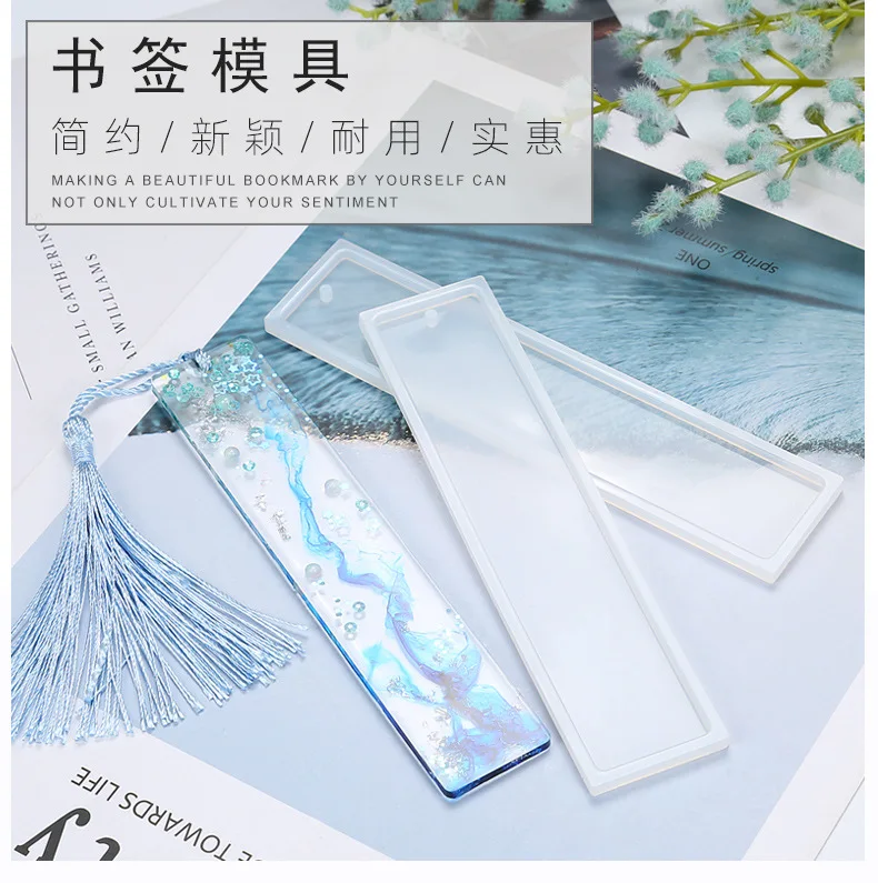 Rectangle Silicone Bookmark Mold DIY Bookmark Mould Making Epoxy Resin Jewelry DIY Craft Silicone Transparent Mold