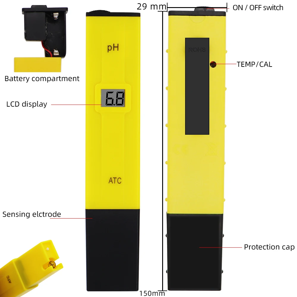 Portable PH Value Test Pen Aquarium PH Tester PH Meter Water Accurate Digital PH Meter Pen 0-14 pocket  20% Off