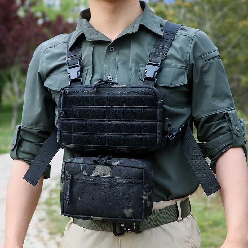 Imagem -03 - Colete Esportivo ao ar Livre para Homens cs Wargame Peito Rig Airsoft Magazine Holster Molle System Mochila de Nylon Edc Novidades Bolsa 1000d 2024