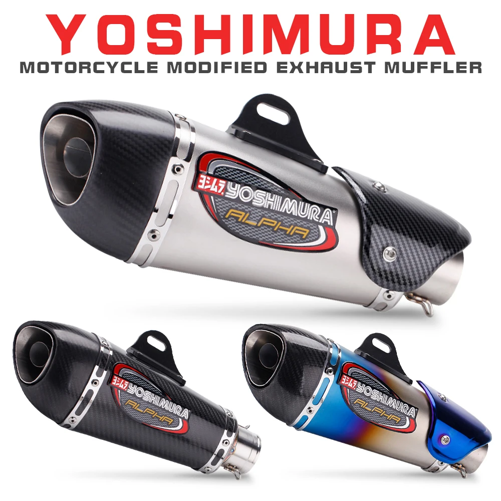 Motorcycle Exhaust YOSHIMURA Alpha Carbon DB Killer Muffler Escape Link Pipe For YAMAHA R1 R3 R6 NINJA400 656 Z900 CBR600 500