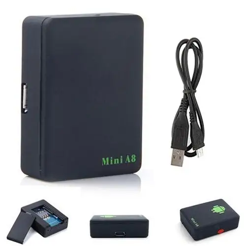 

Global Locator Real Mini Time Car Kid A8 GSM/GPRS/GPS Tracking Tracker USB Cable alarm 4cm x 3cm x 1.2cm