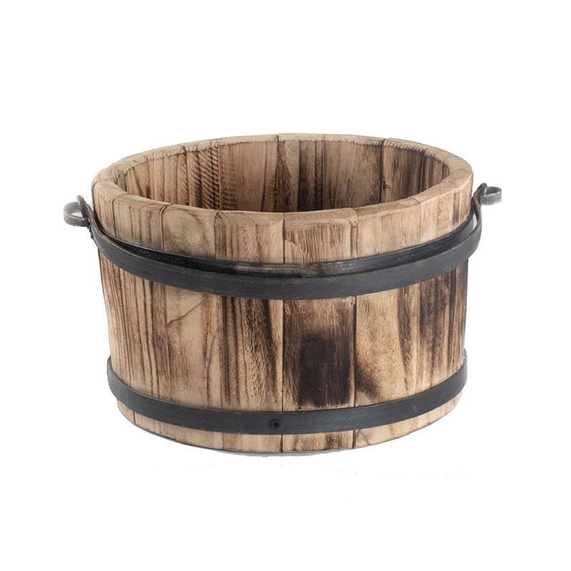 Newborn photography props new style do old retro wooden barrel charcoal burning craft container full-moon baby posing props