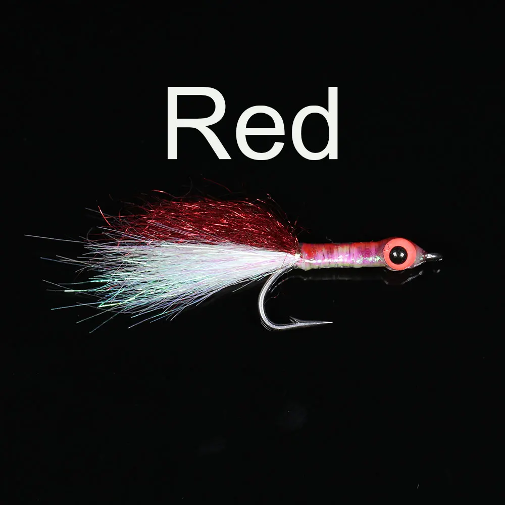 ICERIO 9PCS Ice Dub With 3D Fish Eyes Epoxy Minnow Streamer Fly For Tout/Bass/Pike FshingBaits Saltwater Freshwater Fishing Lure
