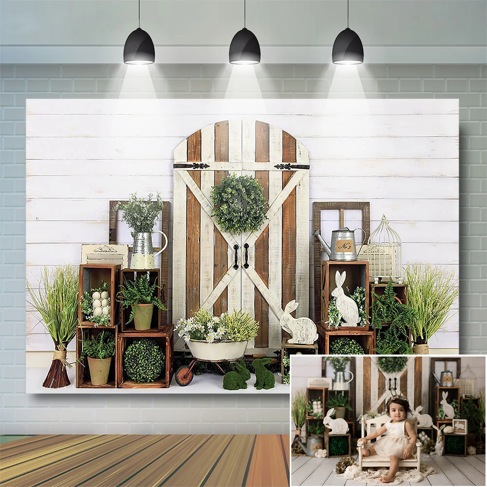 부활절 어린이 생일 배경 봄 사진 스튜디오 토끼 장식 문 장식 초상화 배경 당근 꽃 비닐 소품