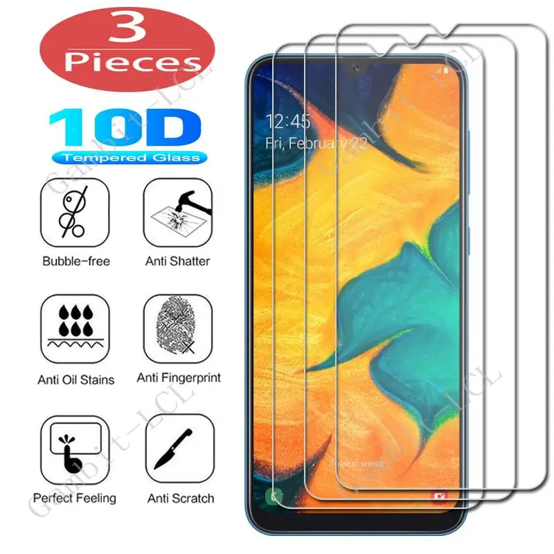 3Pcs Protection Glass For Samsung Galaxy S20 FE S10e A10 A10e A10s A20 A20e A20s A30 A30s A40 A40s Tempered Screen Cover Film