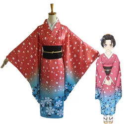 Anime Kimetsu No Yaiba Cosplay Costumes Koyuki Uniform Women's Japanese Kimono Akaza cosplay costume for Women Set