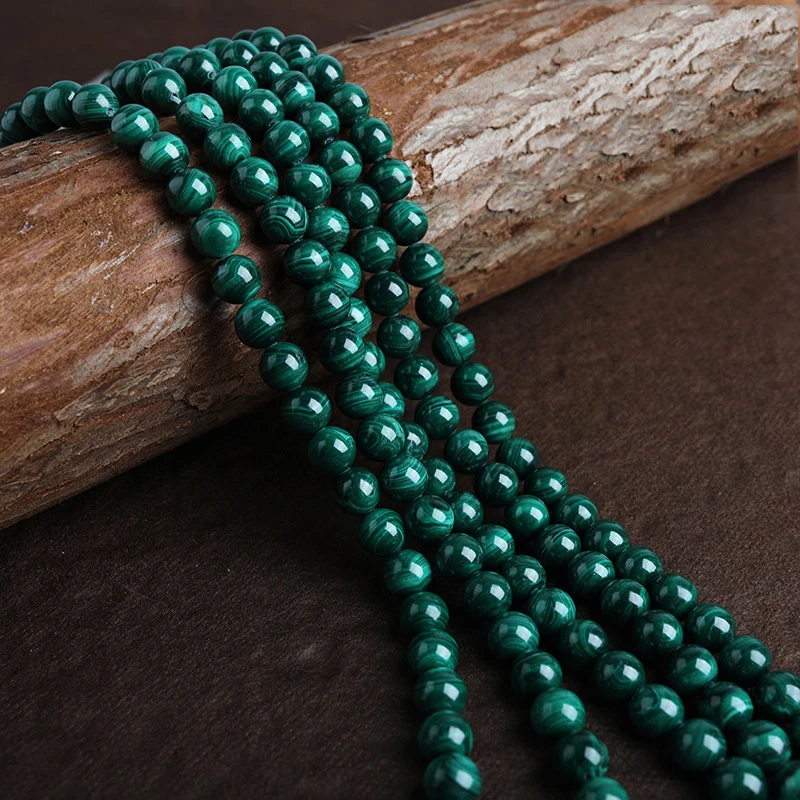 Image 3: Perles rondes en pierre naturelle Malachite AAA, amples, adaptées au bracelet, collier, couture, pour la fabrication de bijoux, 6, 8, 10, 12 mm, 7.5 pouces