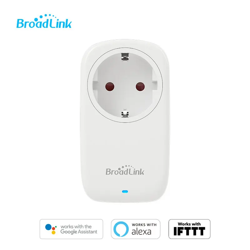 BroadLink SP4 Wi-Fi EU Smart Plug Socket Outlet with Voice control remote for Google Home and Alexa, IFTTT