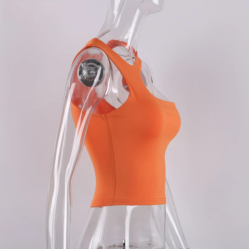 Cut Out Sexy Crop Off Schulter Solide Dünne Sport Kurze Tops Frauen Tank Unregelmäßigen Sommer Rohr Tops – Detail 12
